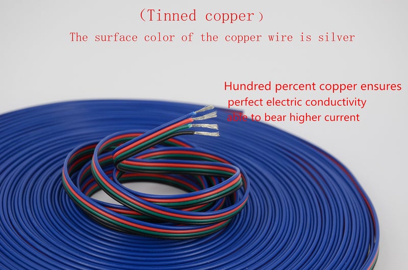 Hualand 10m/32.8ft RGB LED Strip Extension Cable with Full Copper Wires Inside - 4 Pin RGB Wire for 5050 3528 LED Strip - Image 3